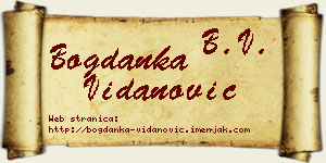 Bogdanka Vidanović vizit kartica